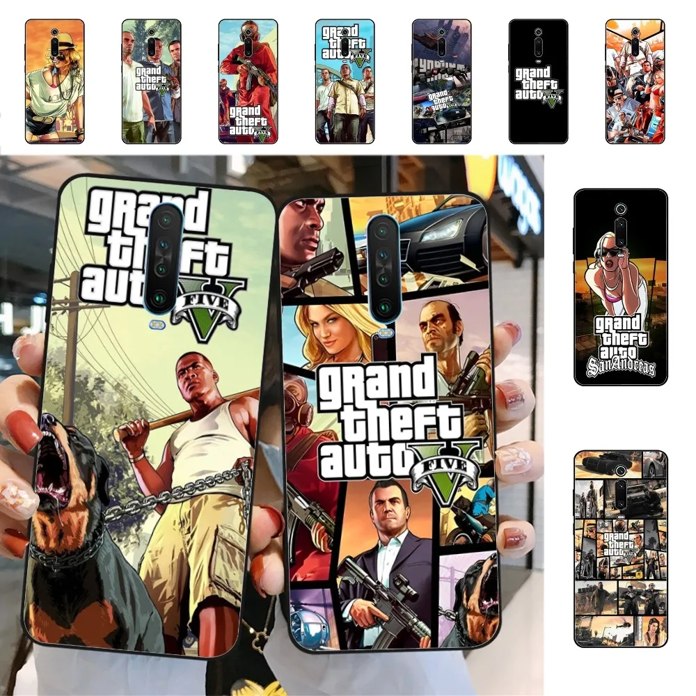 Rockstar gta 5 Phone Case For Redmi 5 6 7 8 9 10 plus pro 6 7 8 9 A GO K20 K30 K40 pro plus F3 Fundas