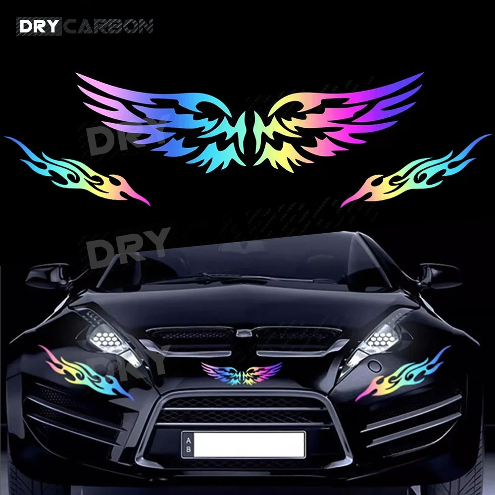 

Angel Wings Car Decal Funny Stickers Moto Decoration 3D Reflective Waterproof Stickers Fashion Styling Accesorios Helmet Bumper