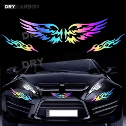 Asas de anjo decalque do carro adesivos engraçados moto decoração 3d reflexivo à prova dwaterproof água adesivos moda estilo acessórios capacete pára-choques