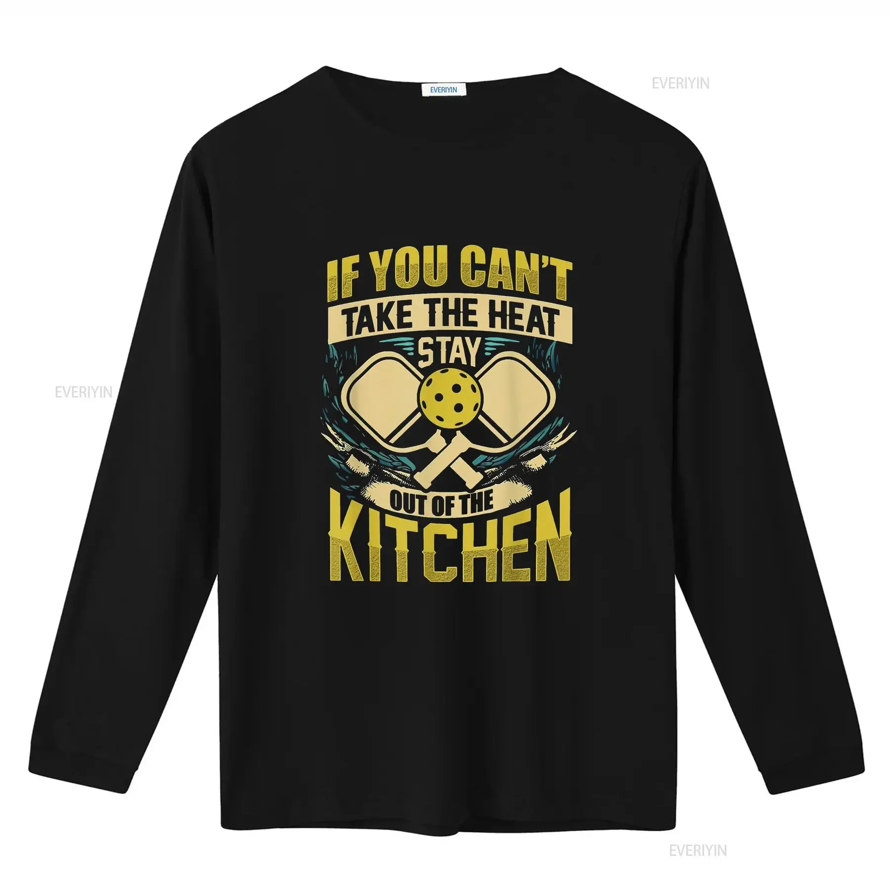 إذا لم تستطيع أن تأخذ الحرارة، البقاء خارج المطبخ، قميص بصمة عتيق مغسول ومتمدد، ملابس عصرية ناعمة للجنسين #3