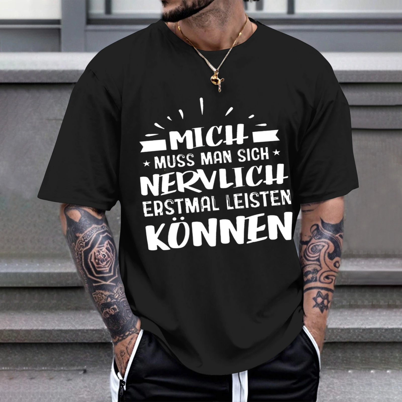 Herren-T-Shirt „One Must Be Able To Afford Me Nervously First Perfection“ für den persönlichen Gebrauch, Partys und Karneval-Outfits