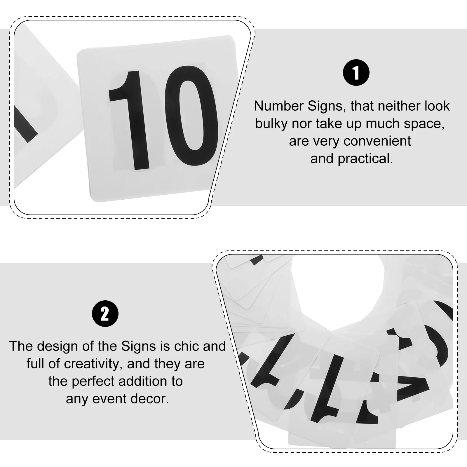 25Pcs Party Number Signs PVC Seating Signs Table Number Cards for Weddings Banquets Restaurants Festivals Reception Decor