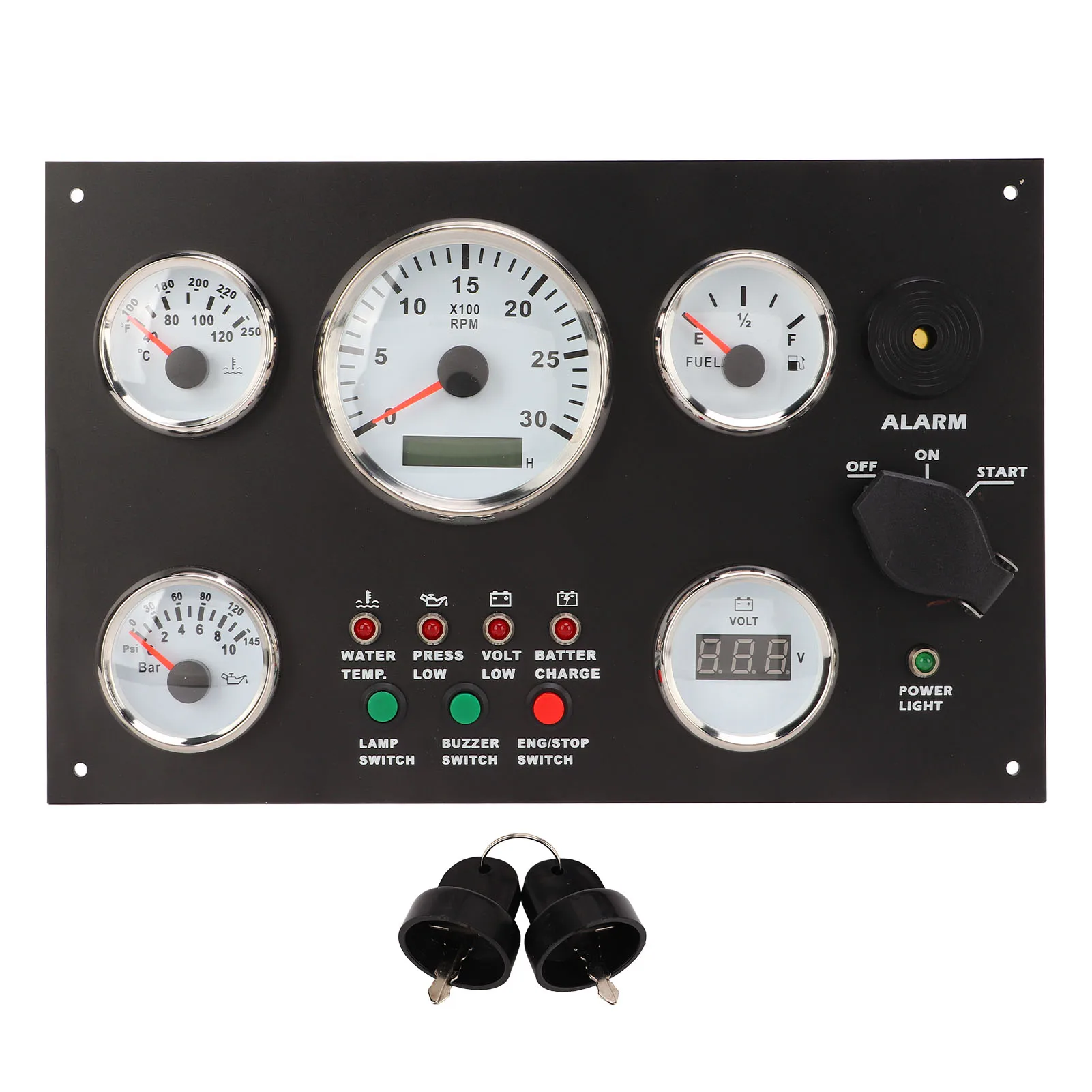 Engine Dash Board Multifunctional Center Console Panel With Speed Oil Level Pressure Water Temp Voltage Display For RV Boat