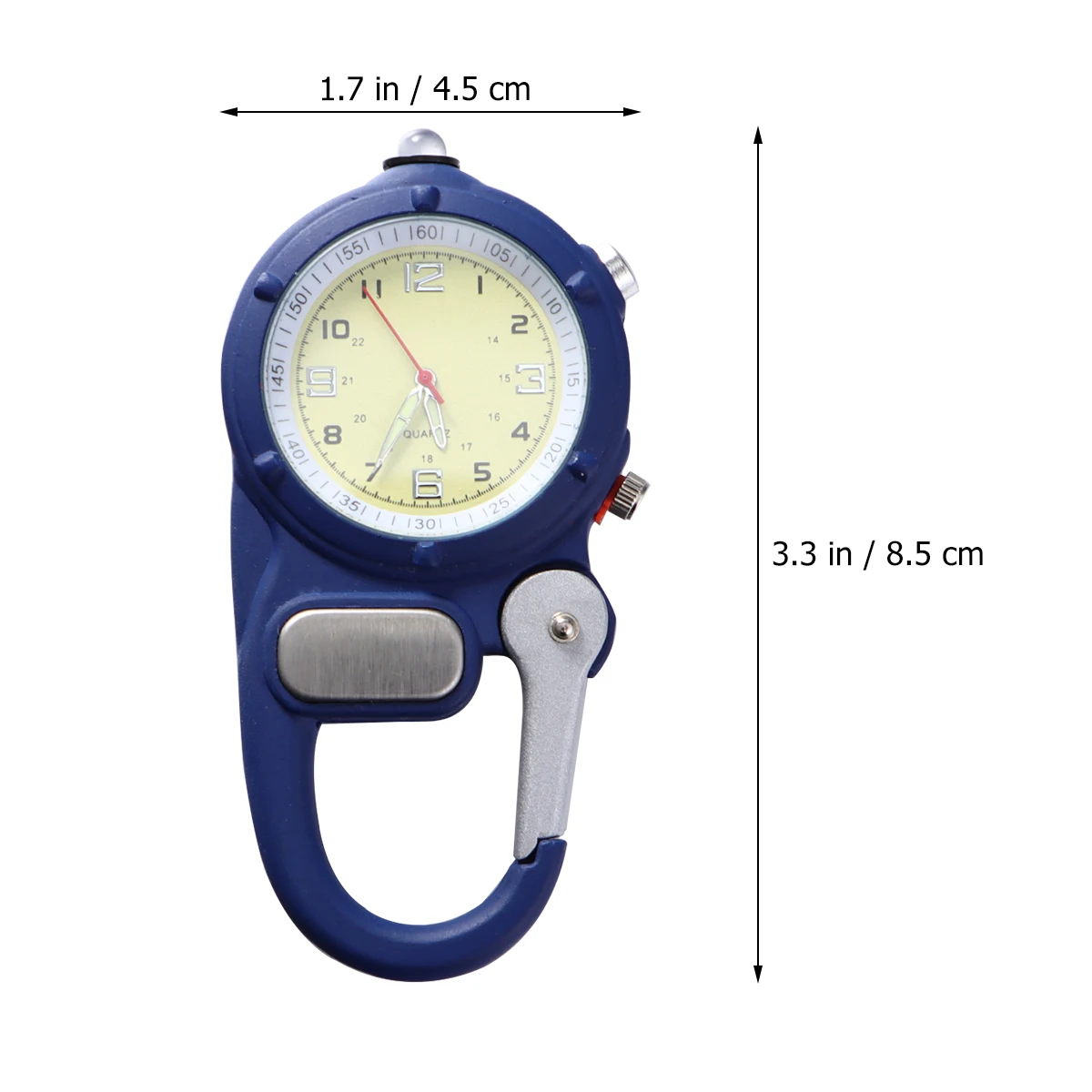

1pc Carabiner Watch for Mountaineering Outdoor Clip-on Buckle Fob Durable Premium Material Light Design Night Use Camping Hiking