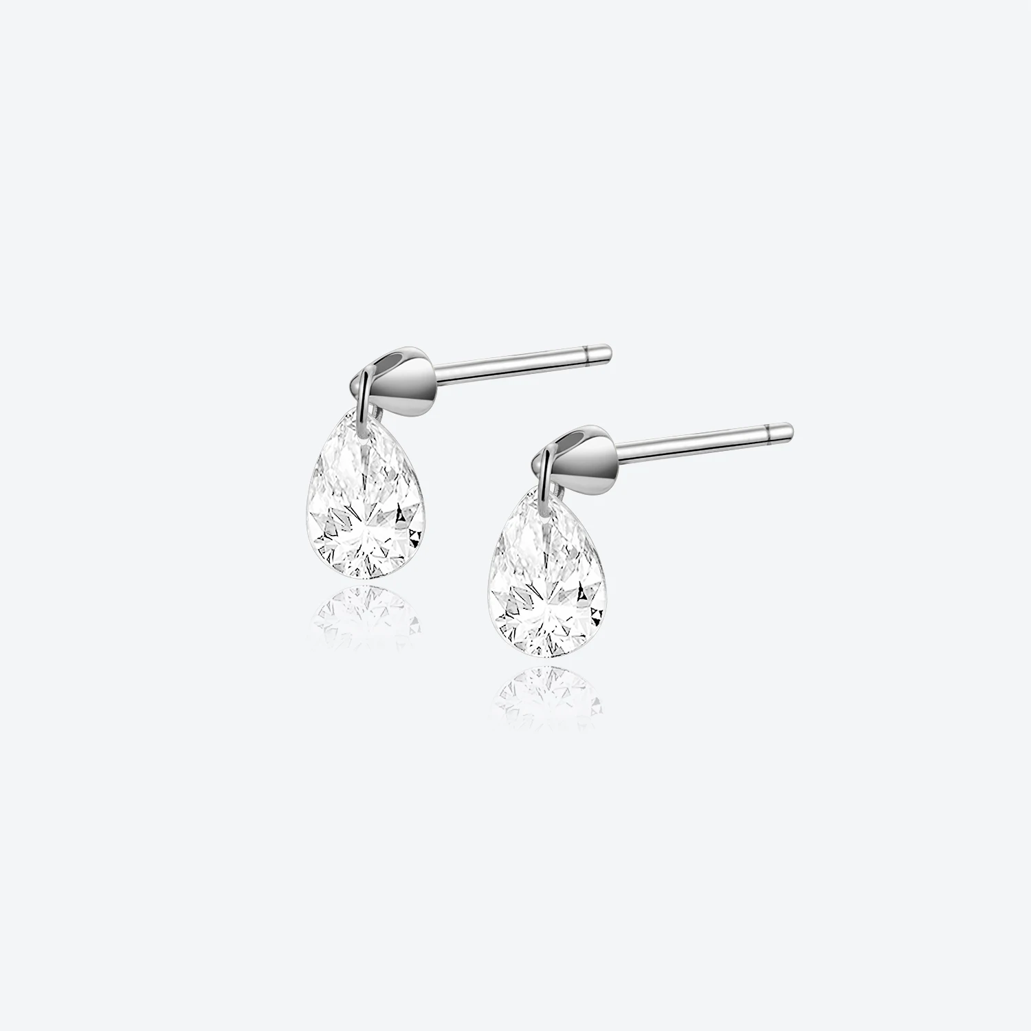 VEWANT New 925 Sterling Silver Pear CZ Stud Earring Clips Pendientes Piercing Luxury Waterdrop Women Wedding Fine Jewels