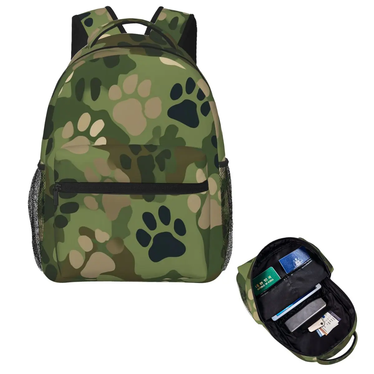 

Elegant Military Cat Camouflage Student Backpack School Bag Hiking Travel Daypack for Boys Girls Fashion Bookbag Shoulder Bags