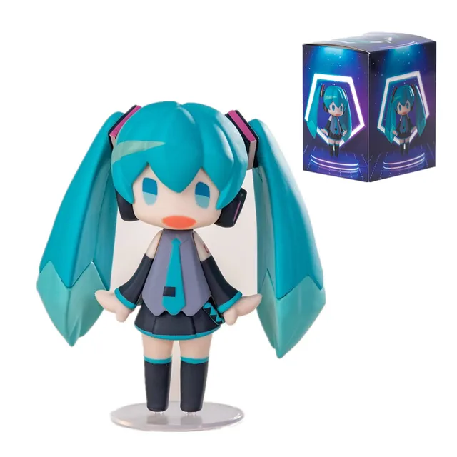 Pudełko 2024 nowy 10CM Anime Hatsune Miku kawaii Q wersja rysunek pcv zabawki modele lalki dekoracje kolekcja ozdoby prezenty