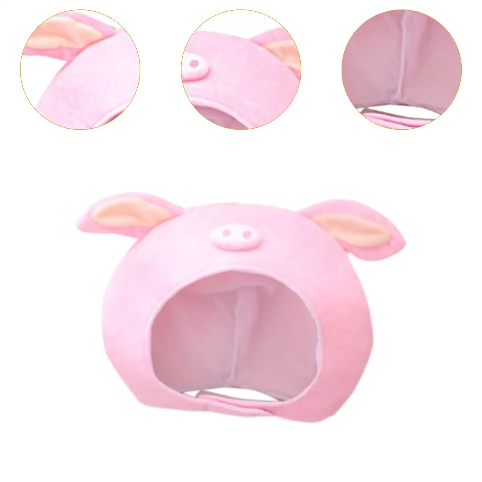 Cute Plush Pig Hat Cartoon Halloween Costume Women Headwear Soft Animal Hat Cap for Cosplay Halloween Holiday Fancy Dress Party