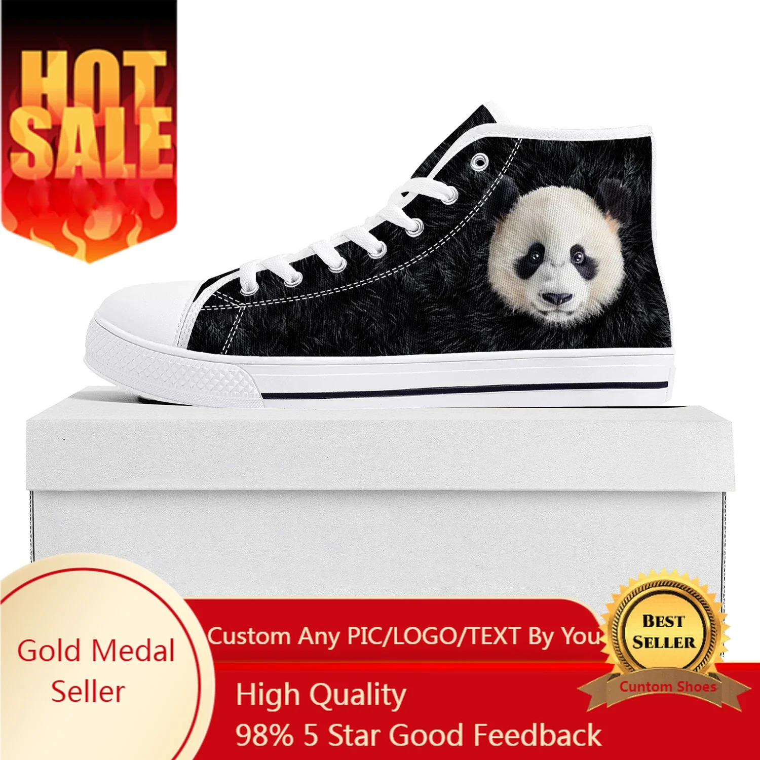 

Panda Leopard Tiger Wolf Dog High Top High Quality Sneakers Mens Womens Teenager Canvas Sneaker Casual Couple Shoes Custom Shoe