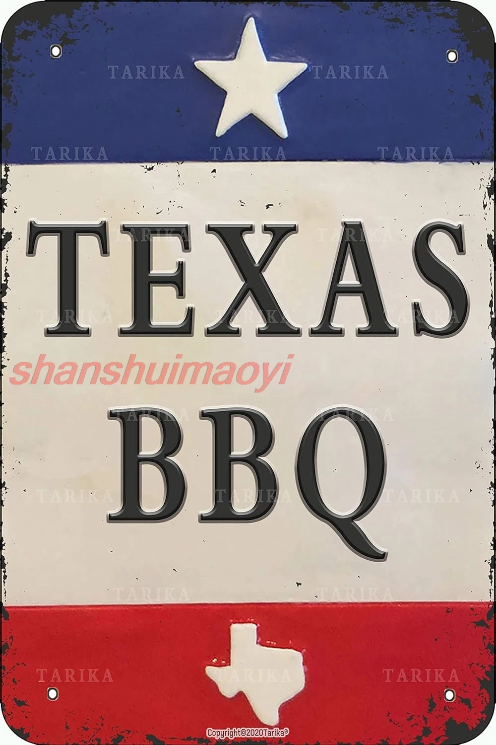 BIGYAK Texas BBQ 8X12 Inch Retro Look Metal Decoration Painting Sign for Home Kitchen Bathroom Farm Garden Funny Wall Decor ALI