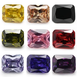 JIANGYUANGEMS Zircon 4x6~10x12mm Octangle Cut 5A CZ Stone Synthetic Gems Cubic Zirconia For Jewelry