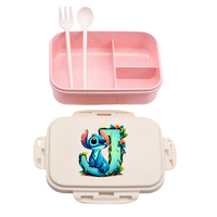 Stitch Portable Lunch Box with Chopsticks spoons Picnic Food Storage Tableware Containers Meal Snack Food Containers Kids Gifts