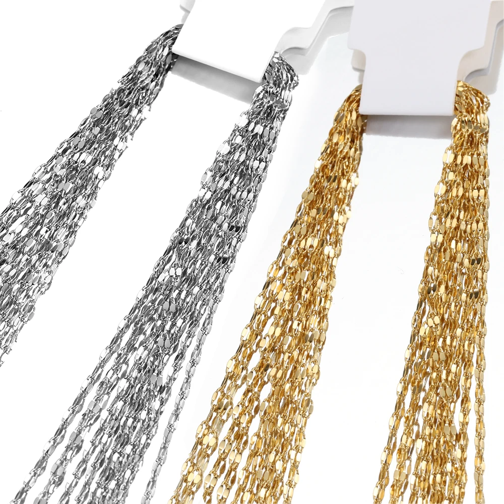 5 Stück 45cm+5cm Kette mit Karabinerverschlüssen, Edelstahl-Perlenkette, Halsketten-Basisketten für DIY-Schmuckherstellung, kein Verblassen – Detail 19