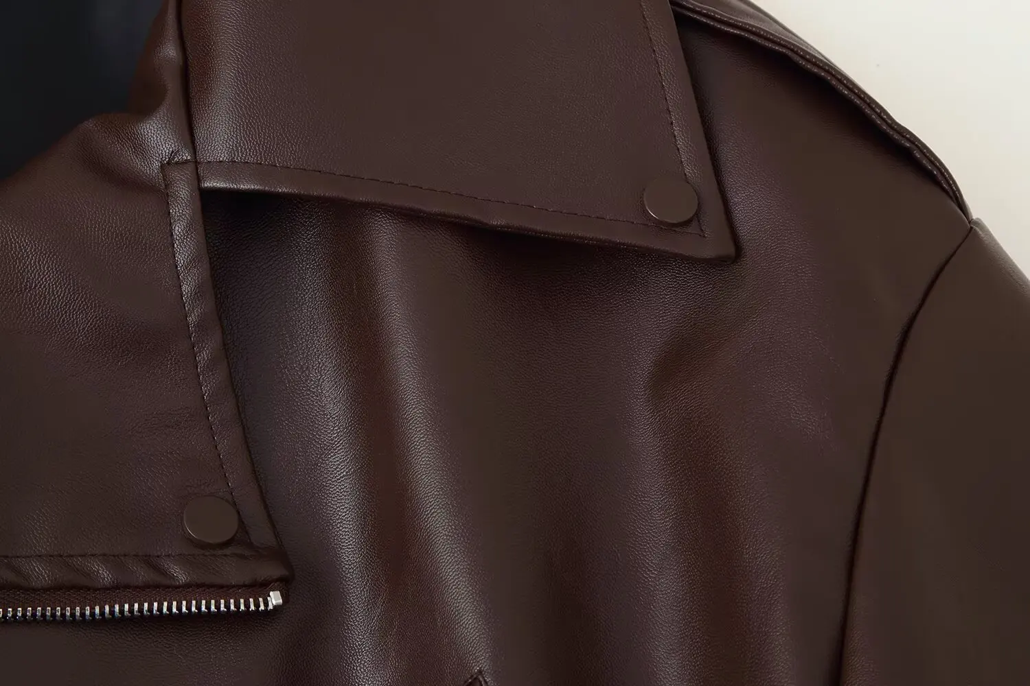 Veste courte en simili cuir, vêtements européens et américains, mode de rue, style moto, nouvelle collection printemps et automne 2025