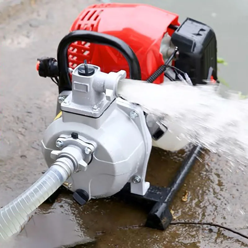 Imagem -02 - Bomba de Água de Alta Potência Máquina Portátil de Irrigação de Terras Agrícolas Motor a Gasolina de Dois Tempos Máquina de Drenagem 3.8kw