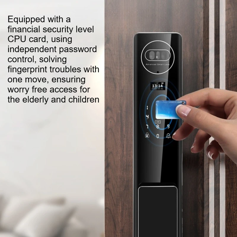 Waterproof Moisture Proof CNC Smart Lock 3D Face Recognition Fingerprint Video Intercom Monitoring Keyless Entry Door Lock