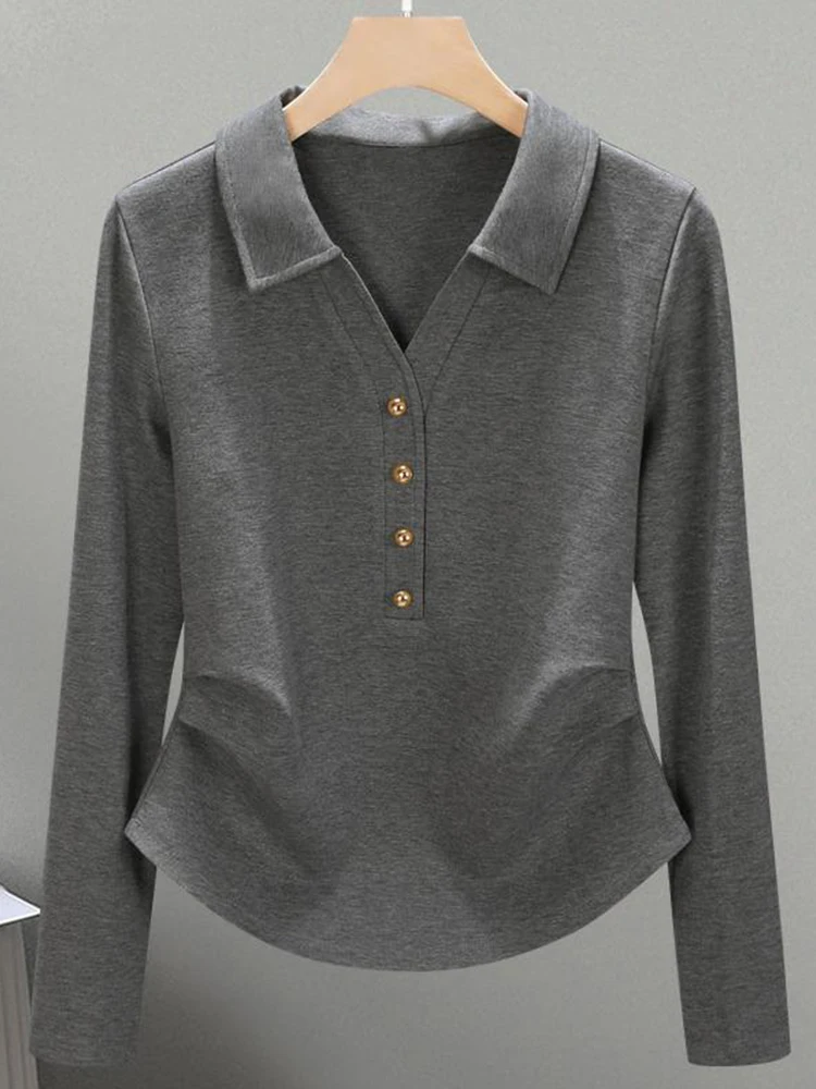 

Faionable Long Sve Футболка из чистого хлопка Женская осенняя новинка дизайна Sensation Small Cro Ele Молодежная моющаяся основа...