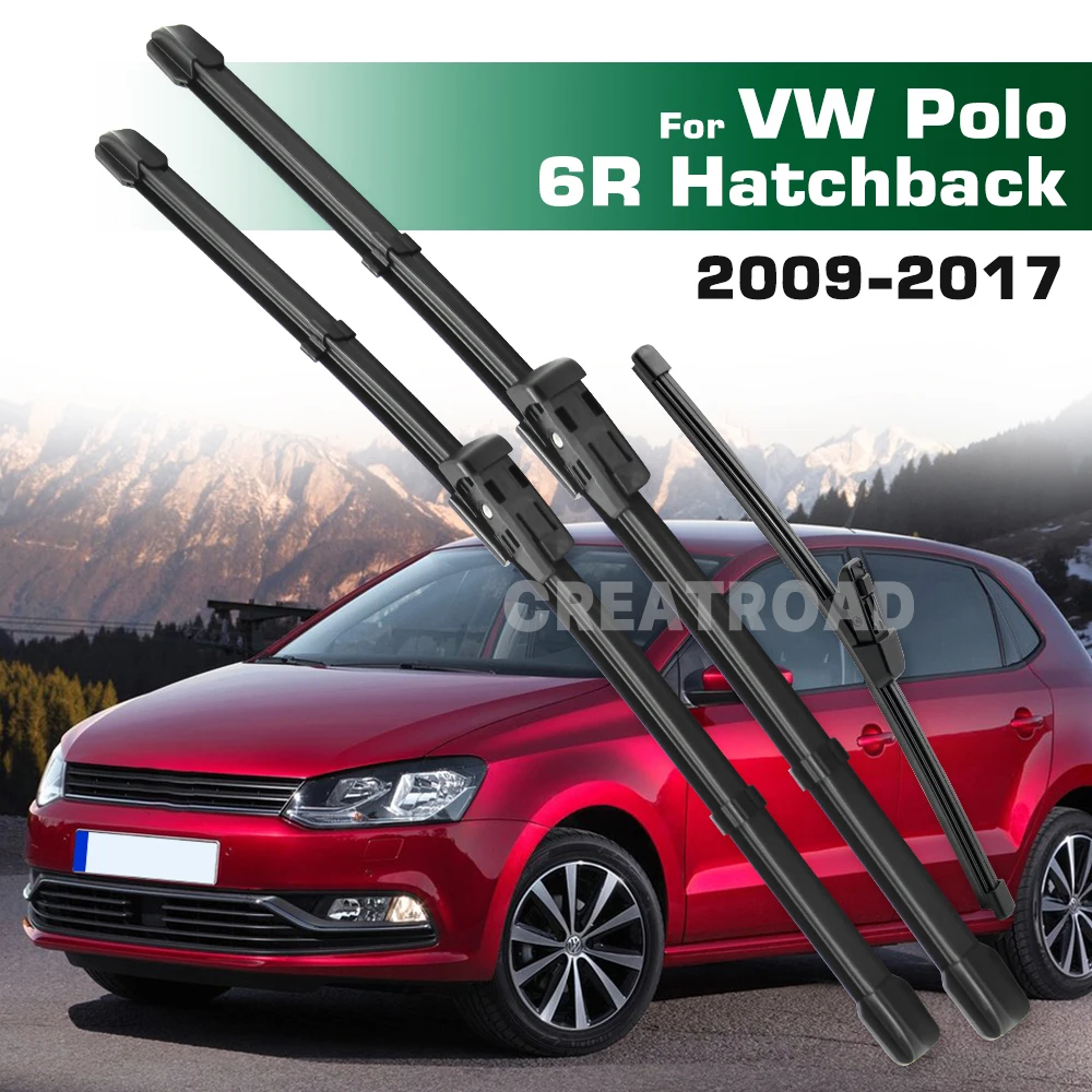 

Набор щеток стеклоочистителя GREATROAD LHD и RHD для переднего и заднего стеклоочистителя для VW Polo 6R Hatchback 2009-2017 Щетки для лобового стекла