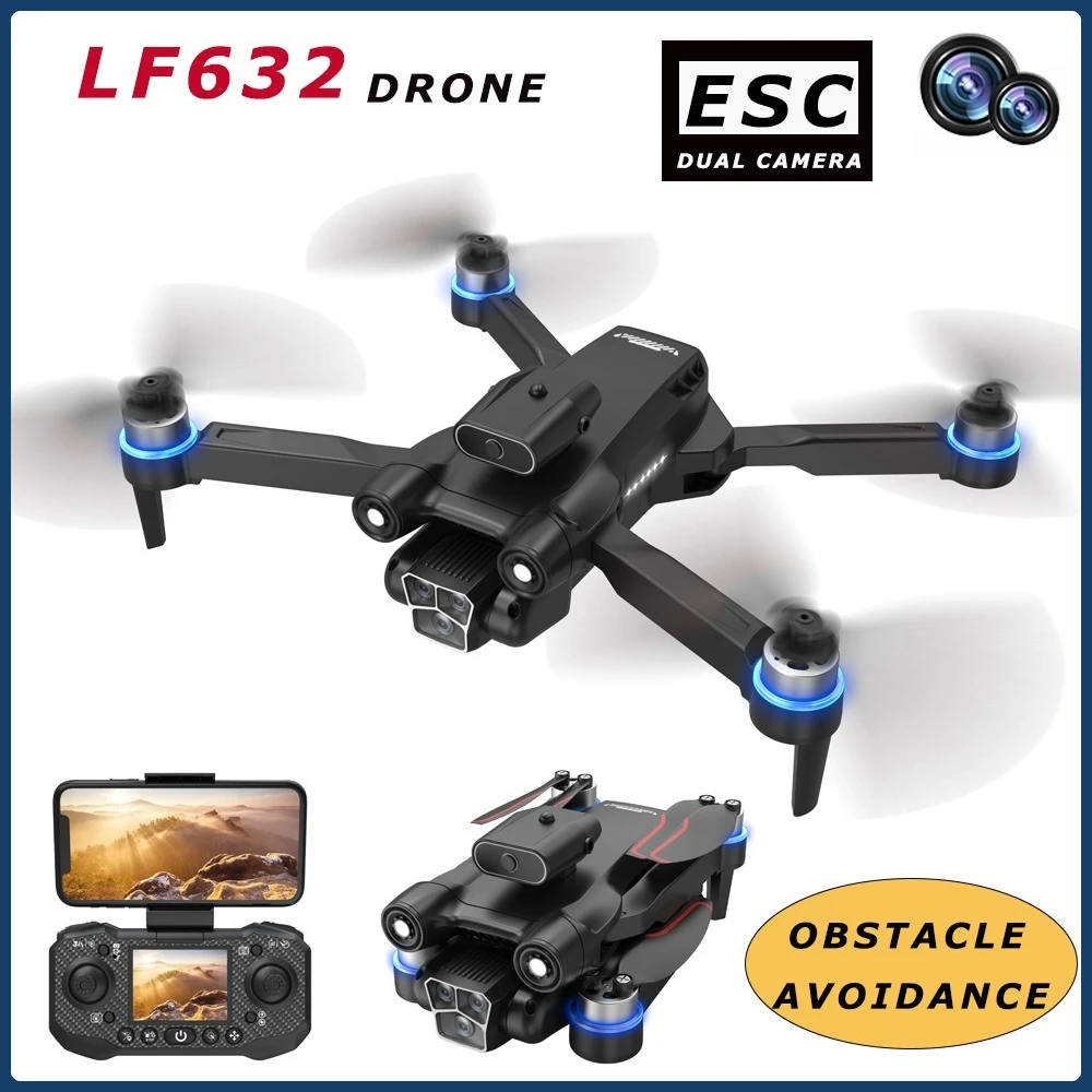 

LF632 Игрушечный дрон HD с двойной камерой, складной бесщеточный двигатель, передача изображения в реальном времени, интеллектуальный дрон для предотвращения препятствий, игрушки