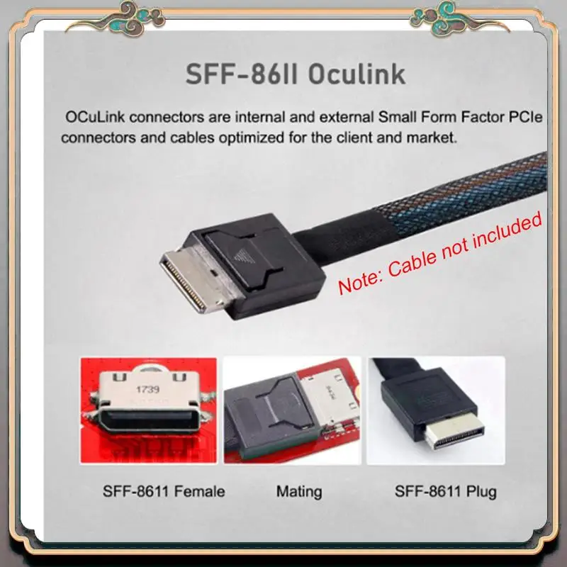 

Прочный адаптер 2X Pcie — SFF-8611, адаптер Oculink SFF-8611 — Pcie PCI-Express 16X 4X с портом питания SATA