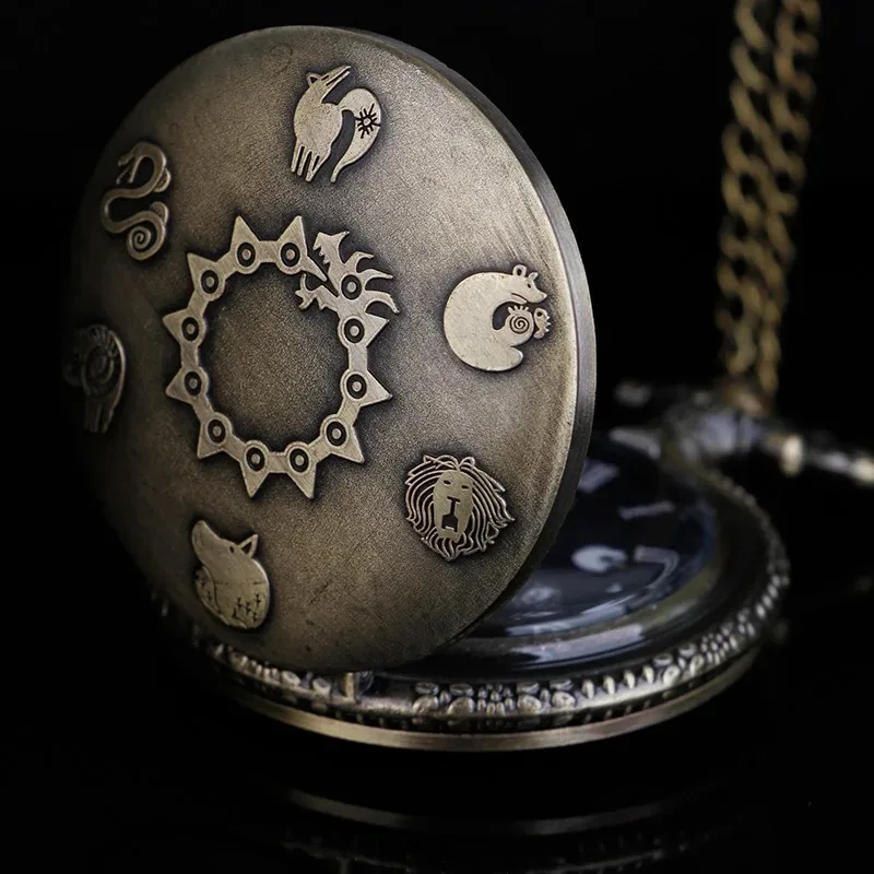 クリエイティブかわいいスタイル動物の記号とギアクォーツ懐中時計男性女性ペンダントネックレス衣類アクセサリーレロジオ Masculino