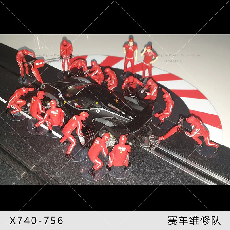 1/64 1/43 1/35 Scale Miniature Scene Dolls Un-panited White Mini Figure Model Professional Rapid Repair Service Team Pit Crew