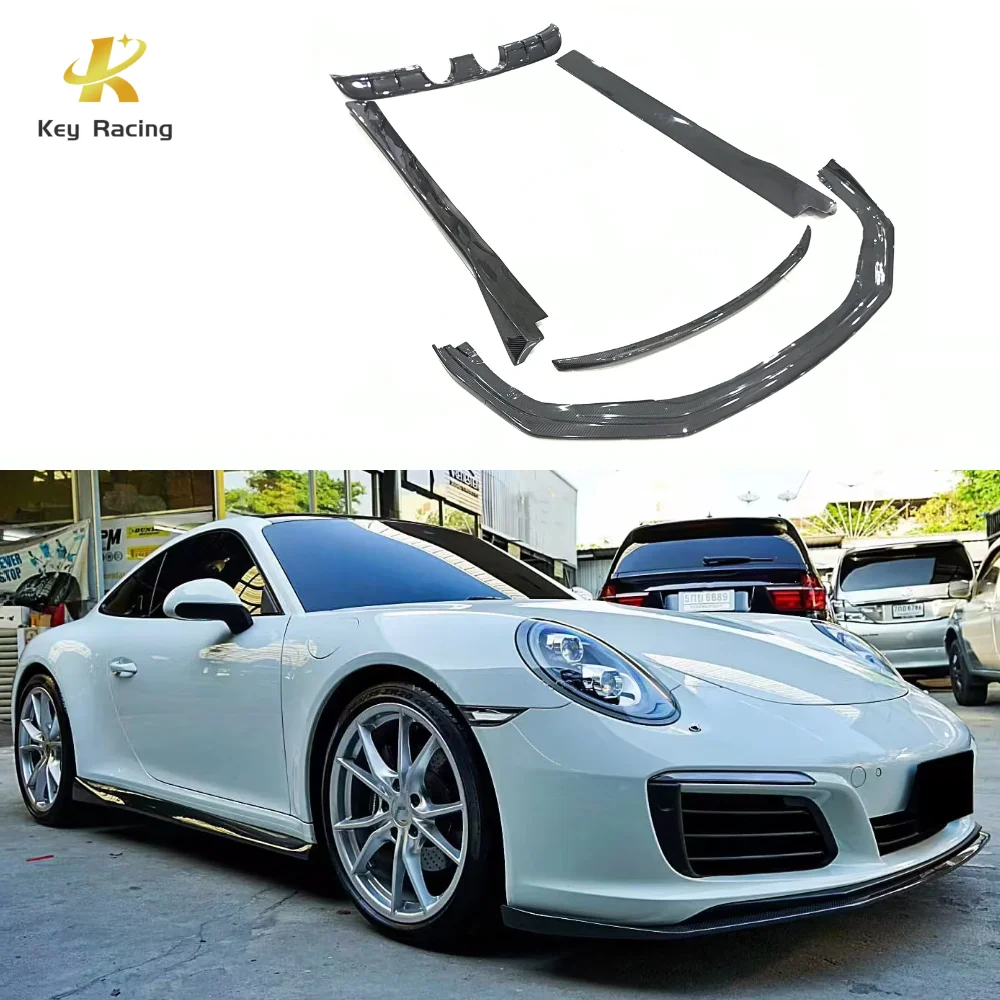 

911 991 Обновленный комплект кузова из углеродного волокна, передний бампер, задний диффузор, боковые юбки, задний спойлер для Porsche 911 991
