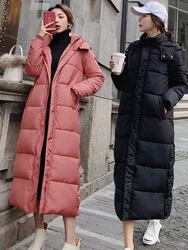 Muslim Women Winter Thick Parka Coat Women Hat Detachable Loose Long Over Knee Cotton Coat 2022 Coat Casual Comfort Ins Style