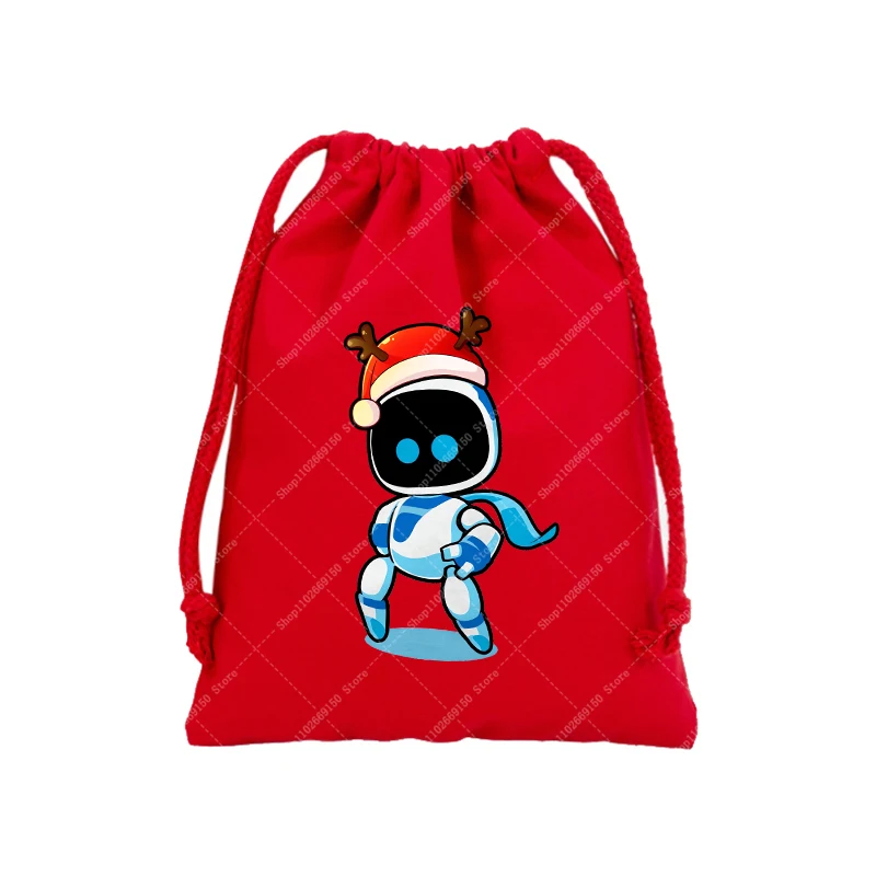 Astro Bot Drawstring Bag Kids Anime Printed Handbags Christmas Gift Storage Pouch Children Cartoon Cute Draw String Bags 2025