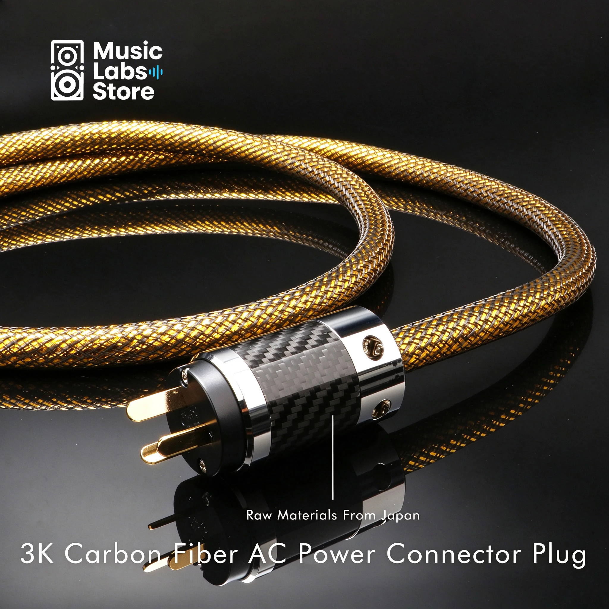 Audiophile Power Cable Gold OCC Silver Plated Power Cord 11AWG for Amplifier IEC 320 C15 Audio EU/US/AU Version Power Wire