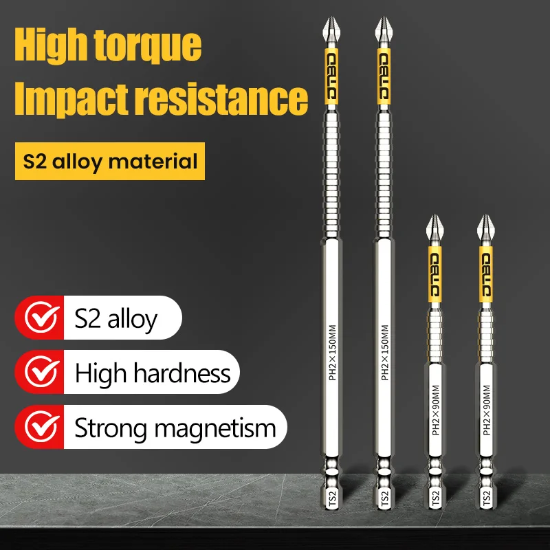 PH2 Magnetic Batch Head Cross Screwdriver Hardness Non-slip Drill Bit Screw Driver Hand Tools 25/50/65/70/90/150mm image 4