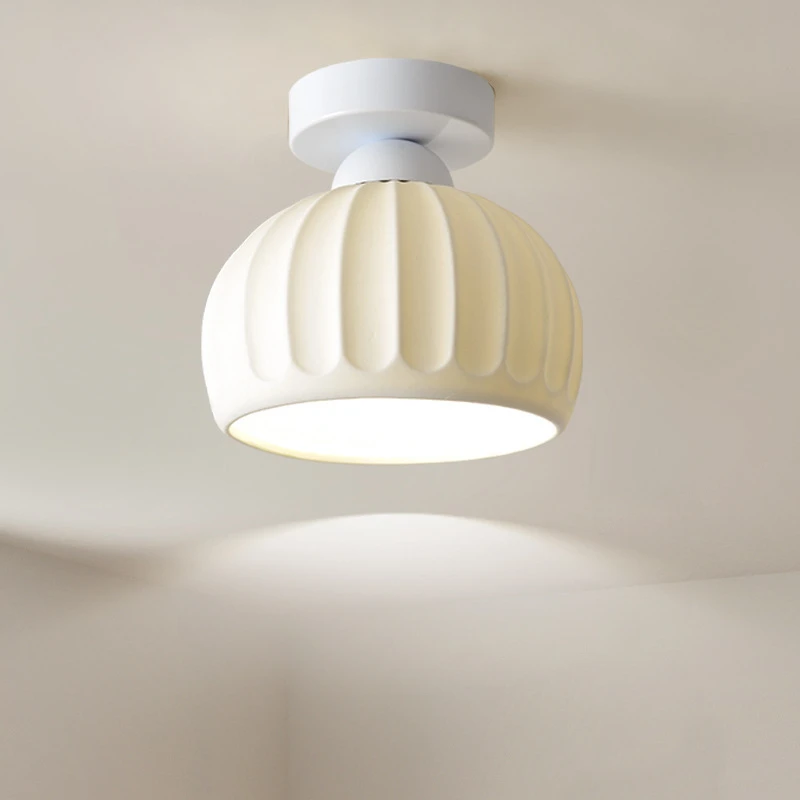 

Simple And Modern New Creative White Ceramic Cover Balcony Corridor Ceiling Light Nordic Entrance Foyer Hall Light