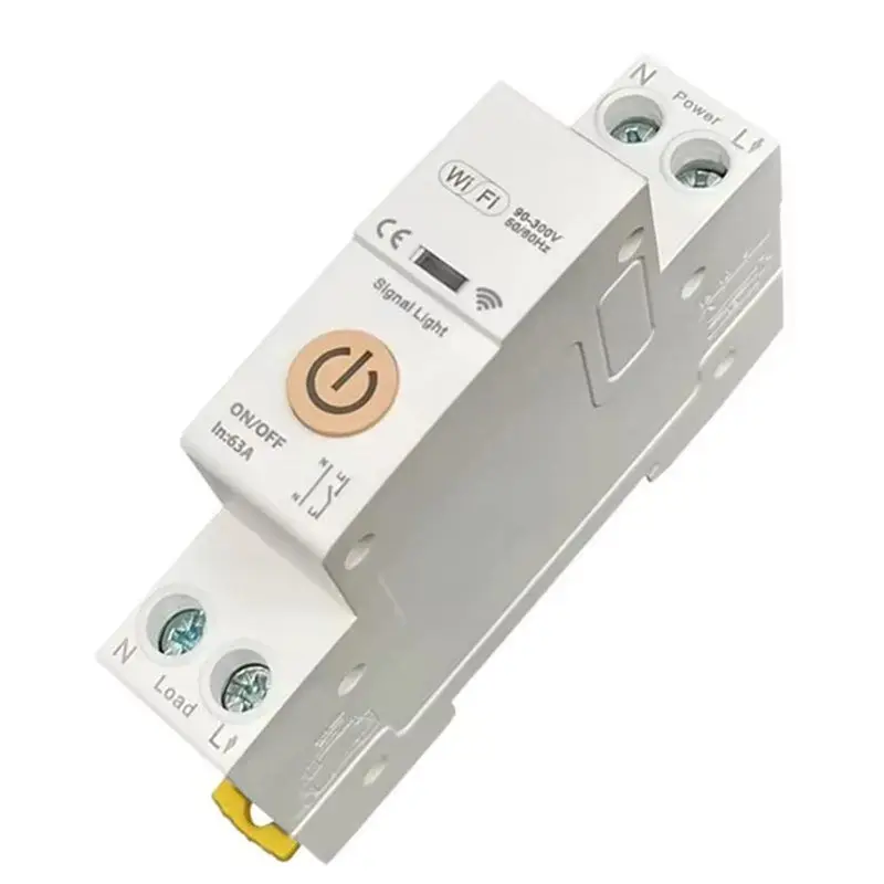 ~A61Z Circuit Breaker Switch 63A 1P+ N Tuya Smart Life 2.4Ghz Wifi With Timer Remote Control On Off Via App