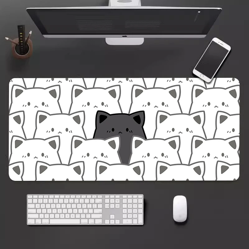 

Anime Gaming Keyboard Mouse Pad Kawaii White Cat Office Carpet Mice Laptop Computer Game Tablet Japanese Large Mousepad Desk Mat