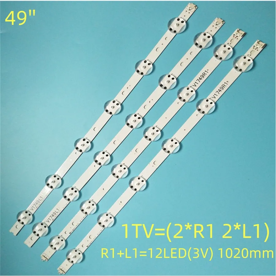 4 PCS/set LED strip For LG 49UV340C 49UJ6565 49UJ651V 49UJ670V 49UJ701V V17 49 R1 L1 ART3 2862 2863 6916L-2862A 6916L-286