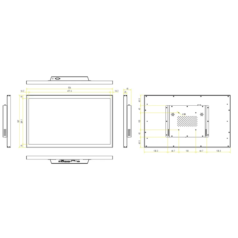 Optical Bonding LCD Touch Screen RK3288 Industrial Android Panel PC 21.5 Inch