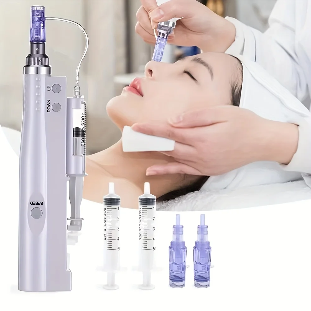 new-electric-microneedle-5-speed-adjust-beauty-derma-pen-microneedling-skin-care-tool-with-2pcs-round-cartridge-needle