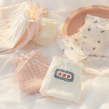 المرأة الملابس الداخلية القطنية فتاة جميلة القوس سراويل مثير سراويل داخلية نسائية من الدانتيل منتصف الخصر سلس الراحة ملخصات الملابس الداخلية النسائية