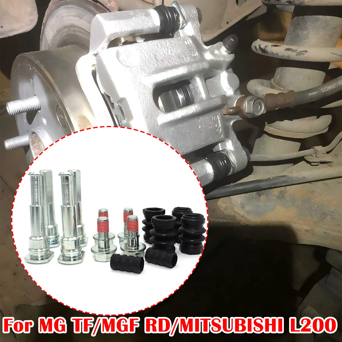 Left Right Brake Caliper Cylinder Slider Guide Pin For Disc Housing Bolts Rubber Bushing Boot For MG TF MGF RD MITSUBISHI L200