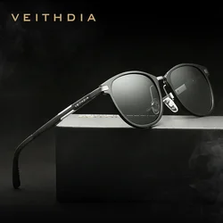 VEITHDIA Sunglasses Aluminum Magnesium Eyeglasses Polarized Lens Vintage Eyewear Male Driving Sun Glasses For Men/Women VT6680