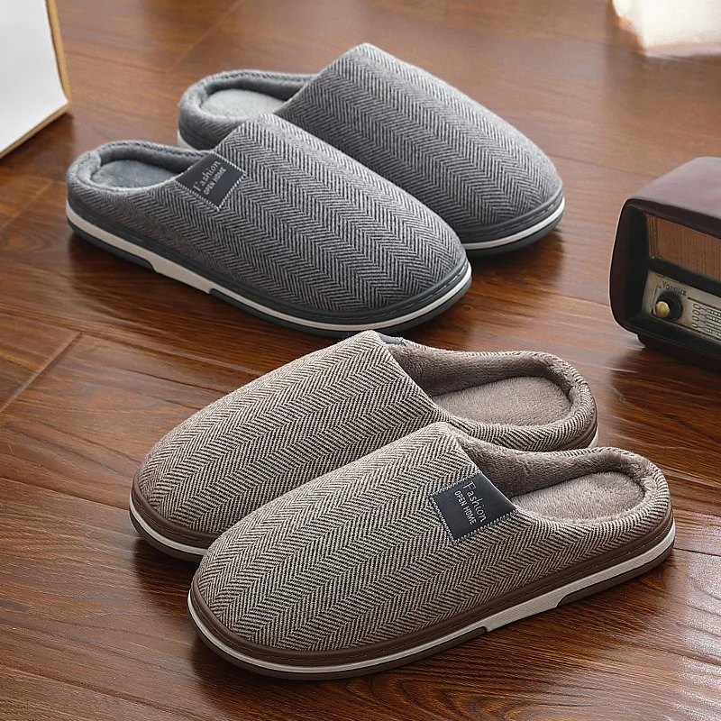 Big Size Vrouwen Winter Thuis Slippers Casual Schoenen Mannen Antislip Soft Warm Flats Huis Slides Indoor Slaapkamer Koppels Vloer slipper