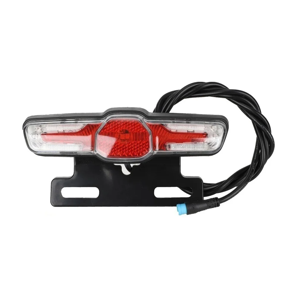 ABVE-Electric Bike Rear Tail Light LED Brake Turn Signal Integrated Taillight 36V 48V Waterproof 4 Pin Connector