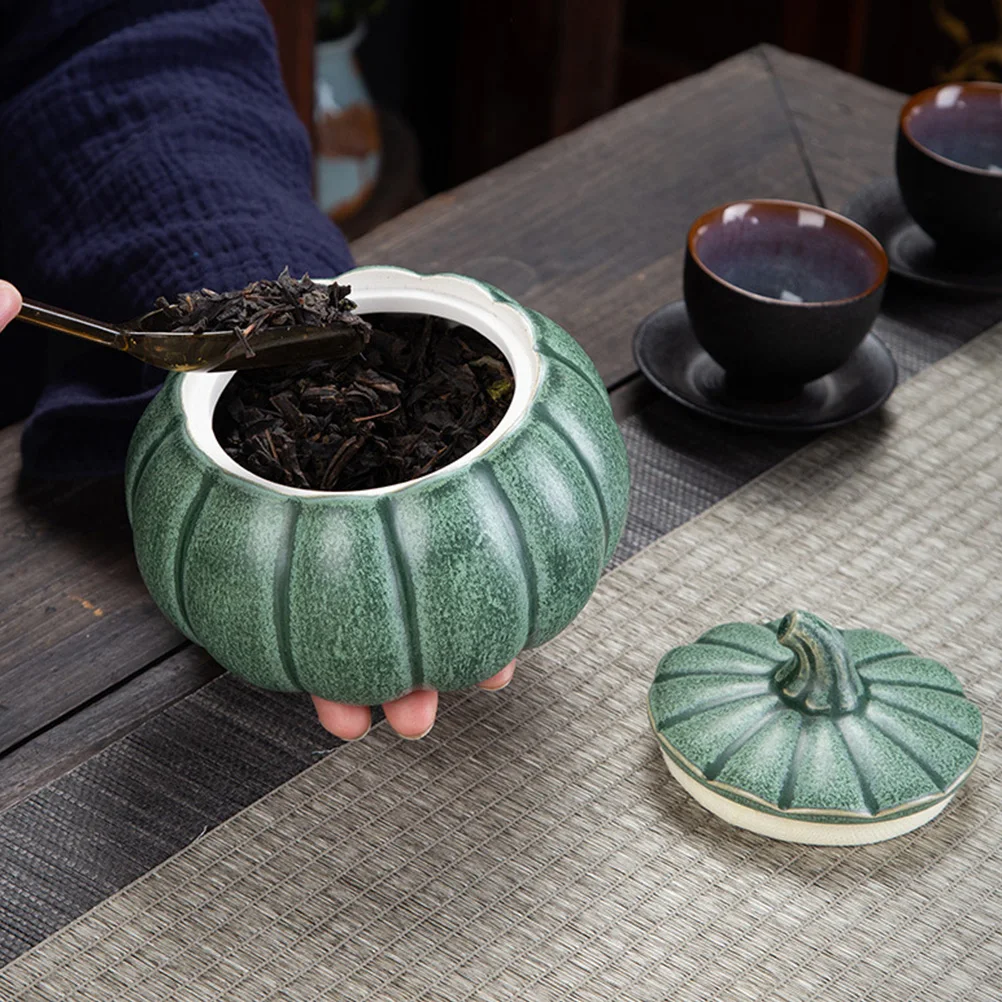 

Pumpkin Candy Jar Storage Flour Container Tea Decorations Christmas Cookie Jars