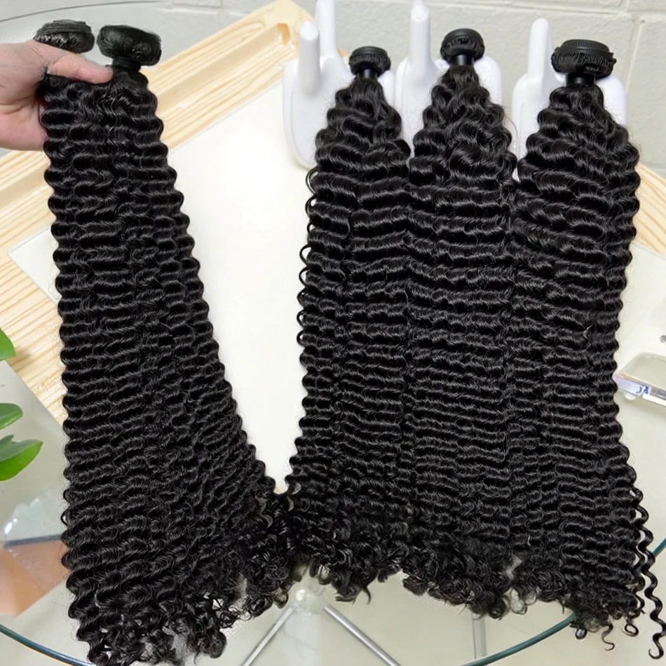 

28 30 32 Inch Deep Wave Human Hair Bundles Brazilian Remy Unprocessed Weaving Curly Hair 1/3/4 Bundles Weave Extensions Deals