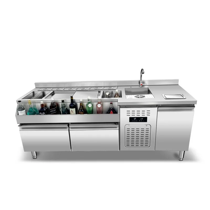 

Stainless steel bartending table, water bar, KTV freezer, cocktail cabinet, refrigerated display cabinet