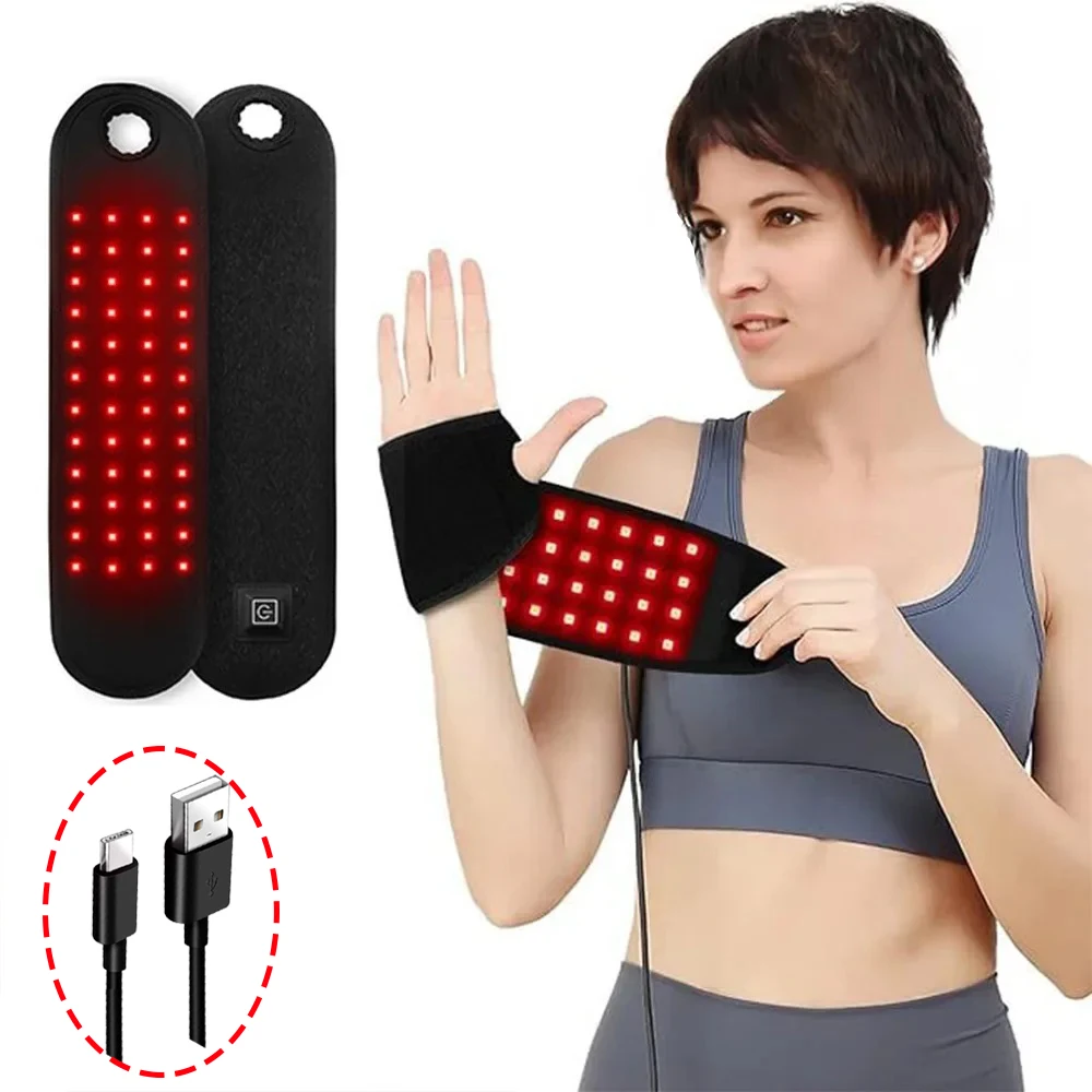 Red Light Relaxation Strap,660&850nm Near-infrared Light,Relieve Muscles Waist Neck Shoulder Hand Wrist Chin Pad USB Plug-in