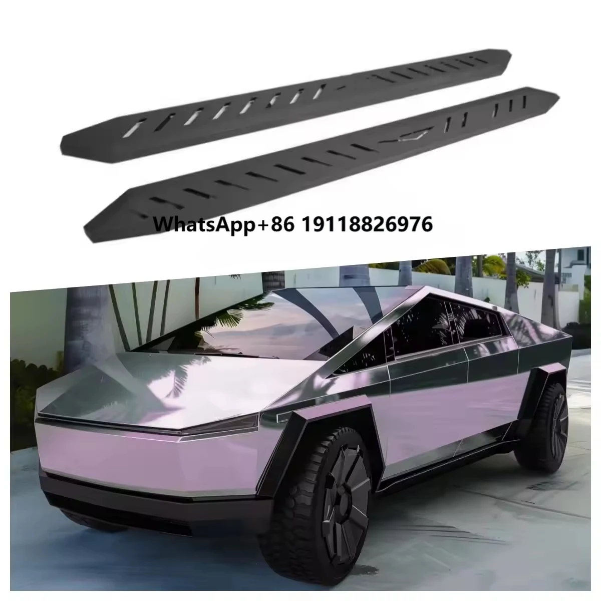 2PCS Side Step Stair Running Board Foot Step Nerf Bar Fits Side Steps for Cybertruck 2024 2025