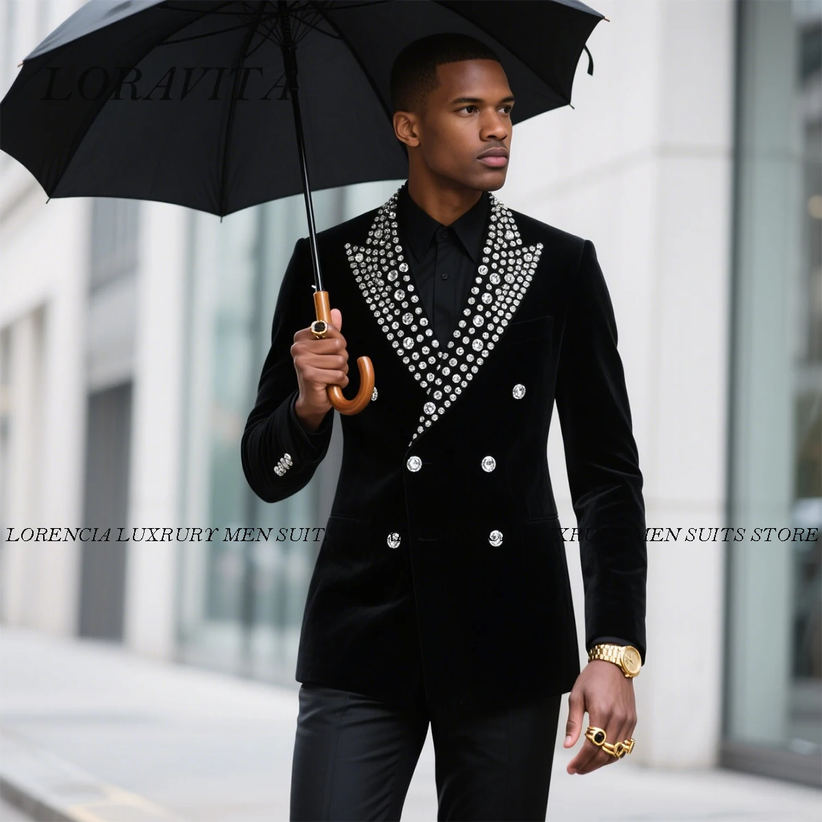 

Customized Luxury Diamond Beaded Men Suit For Wedding 2 Pieces Sets Male Prom Blazer Slim Fit trajes para hombre Groom Tuxedo