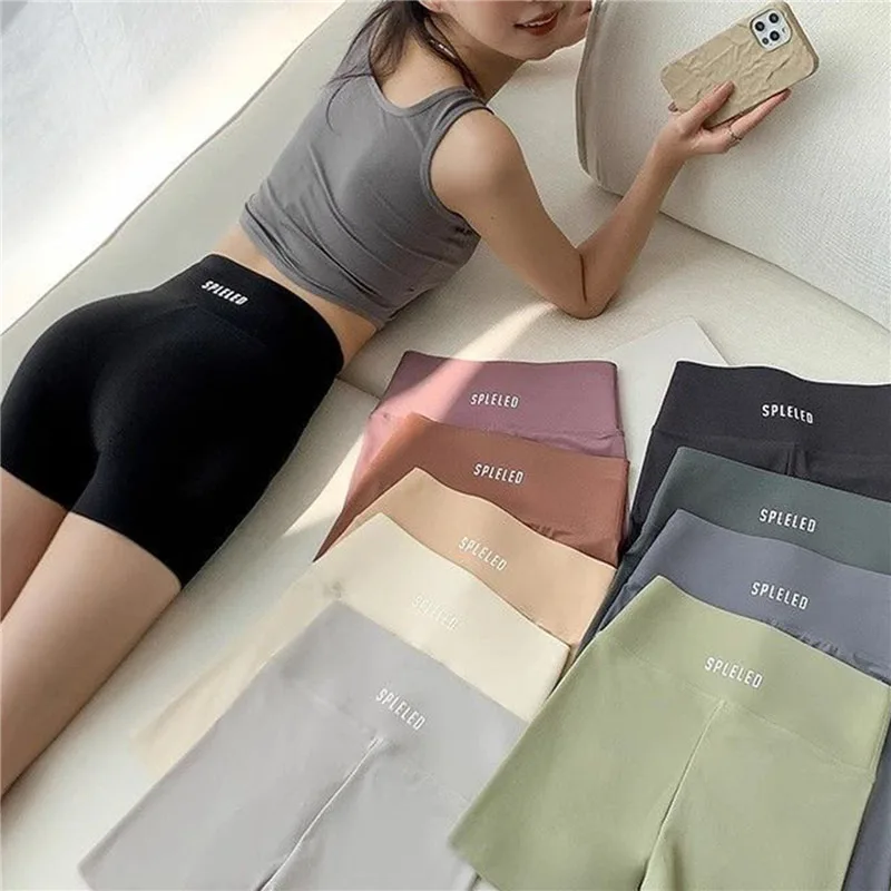 Summer Hip Lift Sports Short Leggings With Pockets Women Gym Fitness Cycling Push Up Tights Workout Seamless High Waist Pants