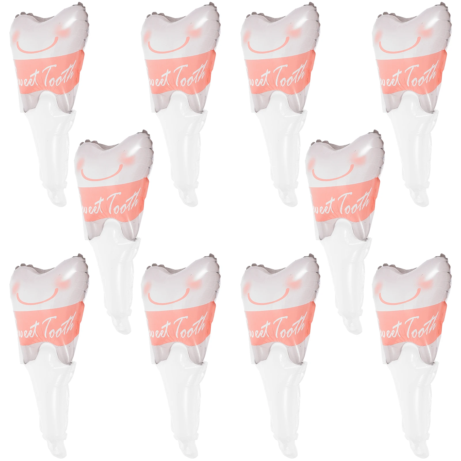 

10 Pcs Tooth Shaped Balloons Soft Inflatable White Decorative for Birthday Favors Supplies Celebrations